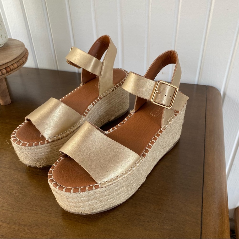 topshop gold metallic platform espadrille sandal